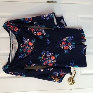 Off shoulder romper sz S navy blue